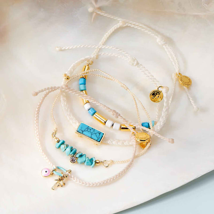 Pura Vida Tulum Gold Charm Bracelet | Natural