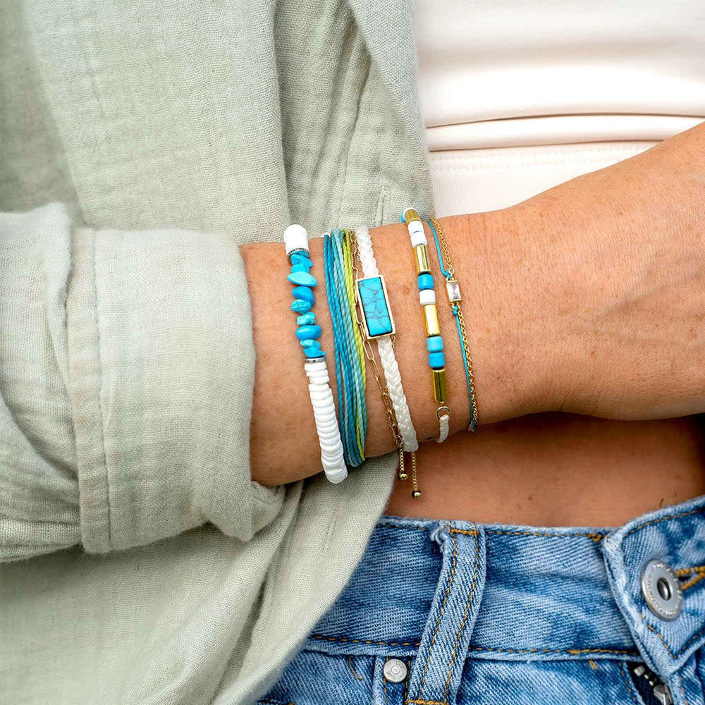 Pura Vida Tulum Gold Charm Bracelet | Natural