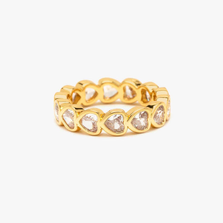 Pura Vida Stone Heart Ring Band | Gold