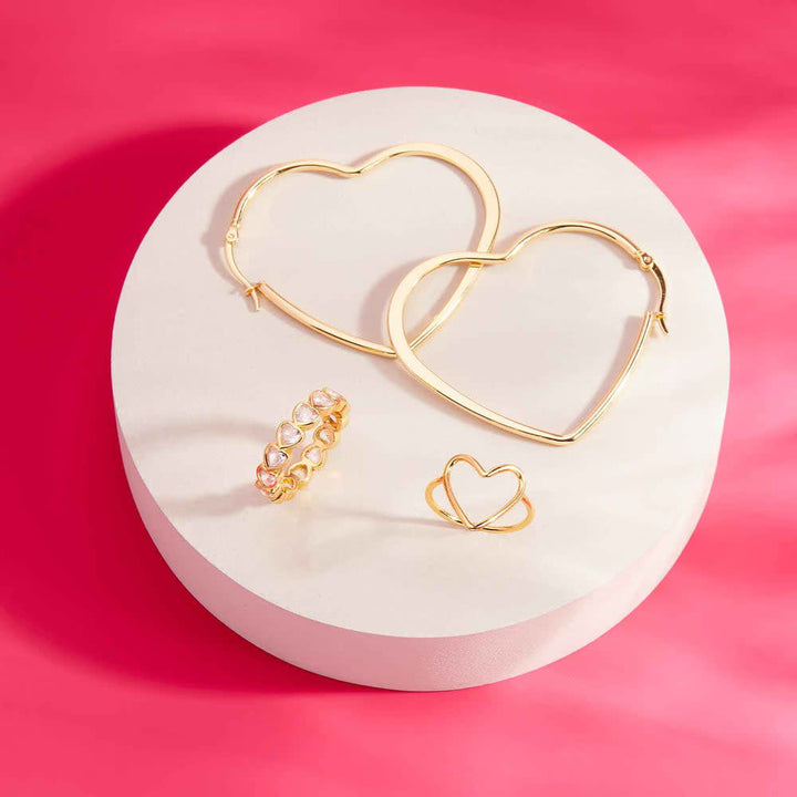 Pura Vida Stone Heart Ring Band | Gold