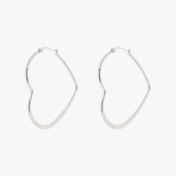 Pura Vida Oversized Heart Hoop Earrings | Silver