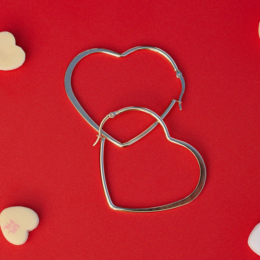 Pura Vida Oversized Heart Hoop Earrings | Silver