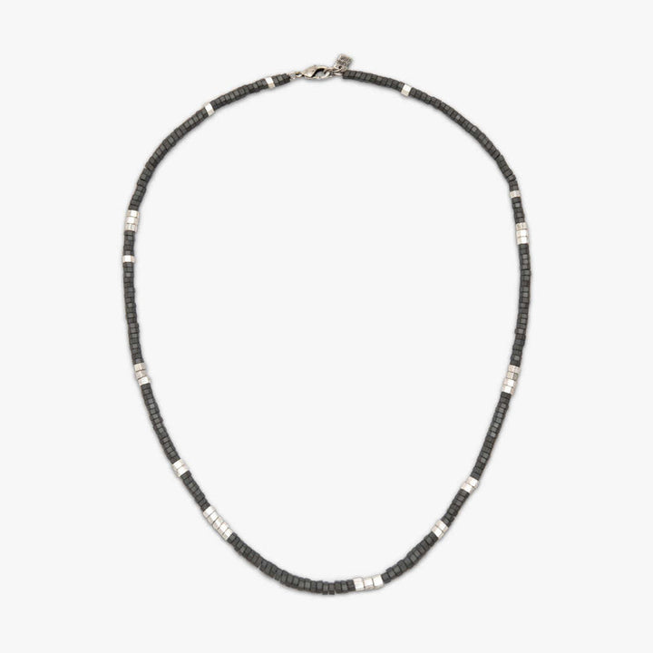 Pura Vida Faceted Pyrite Bead Necklace (Mens) | Silver