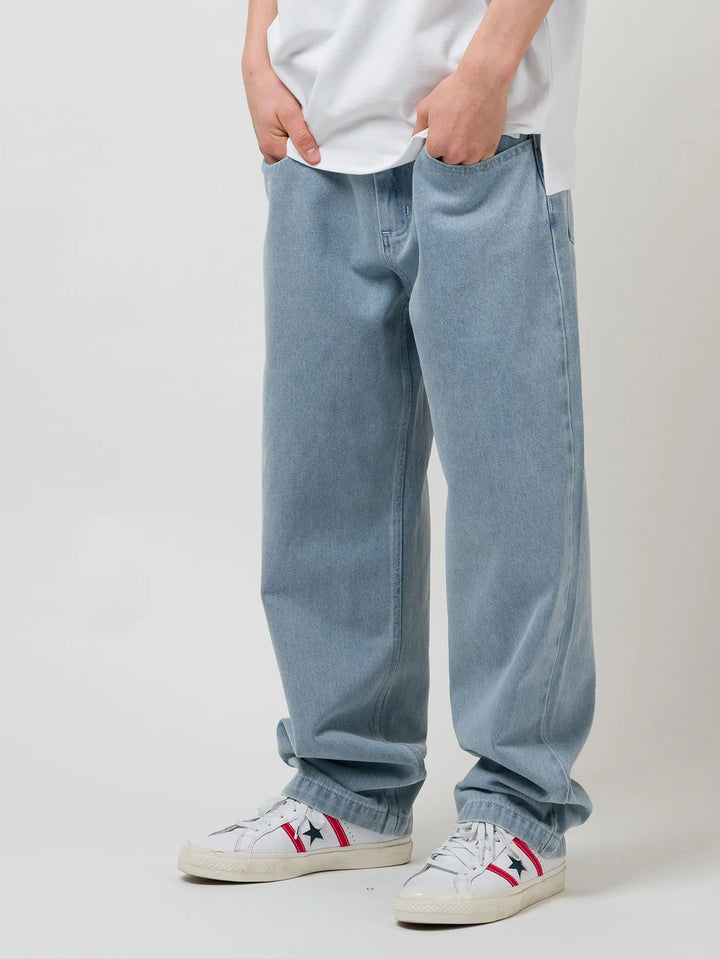 Loviah Og Baggy 5 Pocket Denim Pant (Mens) | White Blue Wash