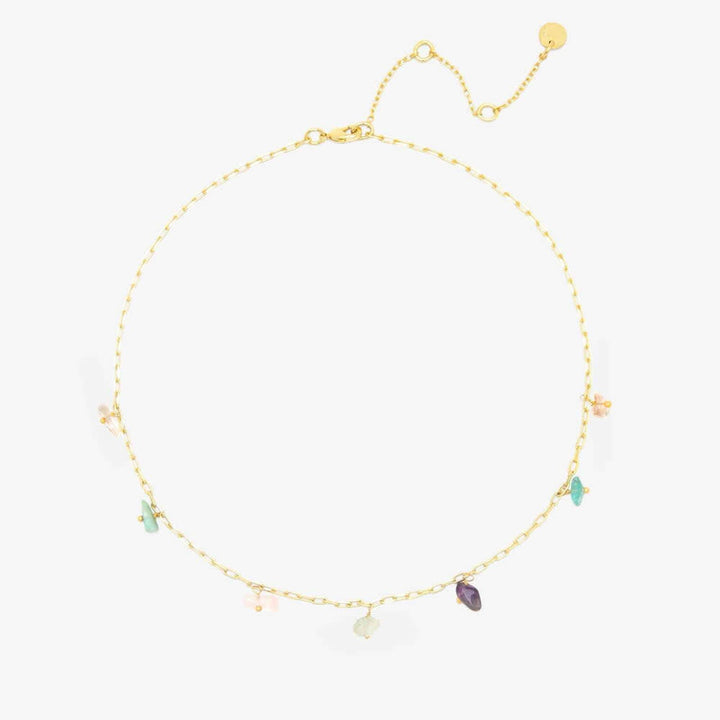 Pura Vida Gemstone Drop Choker | Gold