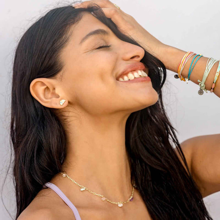 Pura Vida Gemstone Drop Choker | Gold
