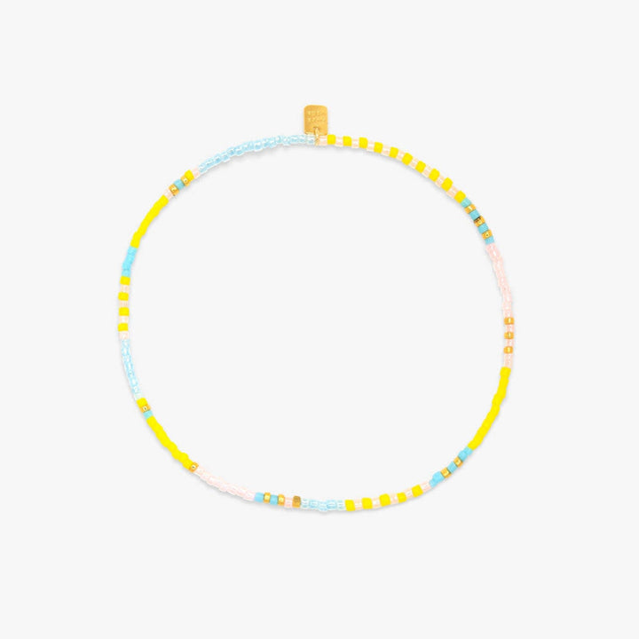 Pura Vida Mixed Seed Bead Gold Stretch Anklet | Sunset Beach