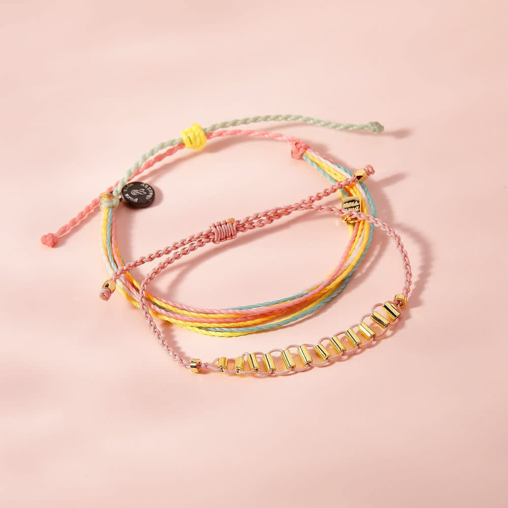 Pura Vida Dainty Fidget Bead Charm Bracelet | Gold