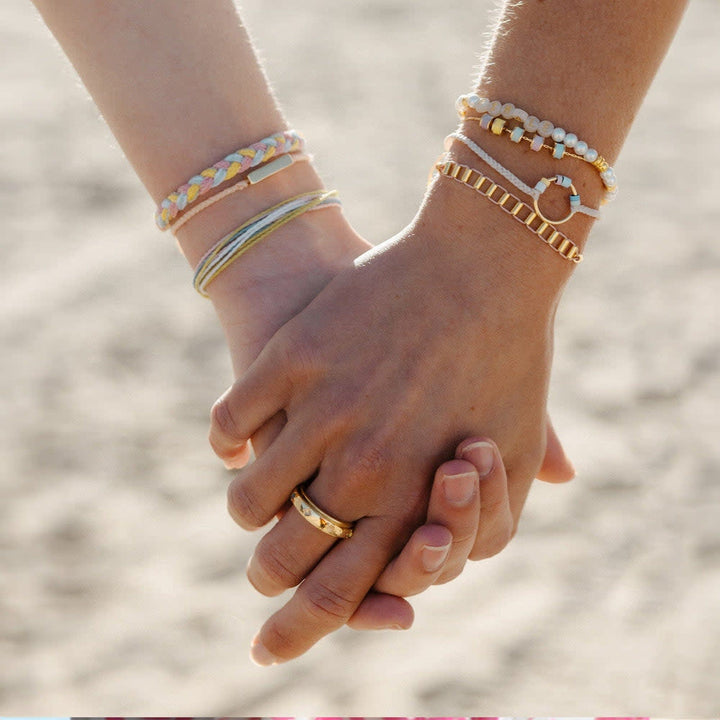 Pura Vida Dainty Fidget Bead Charm Bracelet | Gold