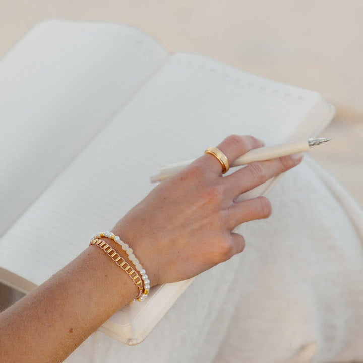 Pura Vida Dainty Fidget Bead Charm Bracelet | Gold