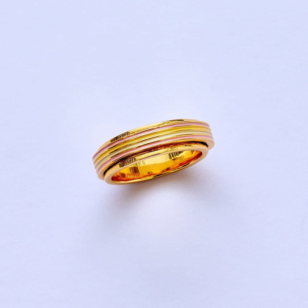 Pura Vida Pastel Stripe Fidget Ring | Gold