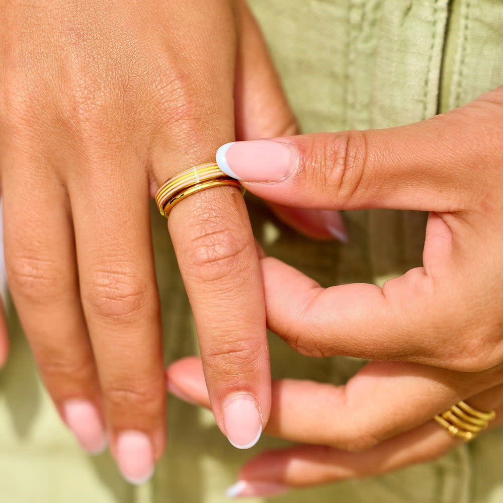 Pura Vida Pastel Stripe Fidget Ring | Gold