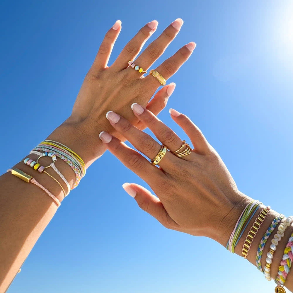 Pura Vida Pastel Stripe Fidget Ring | Gold
