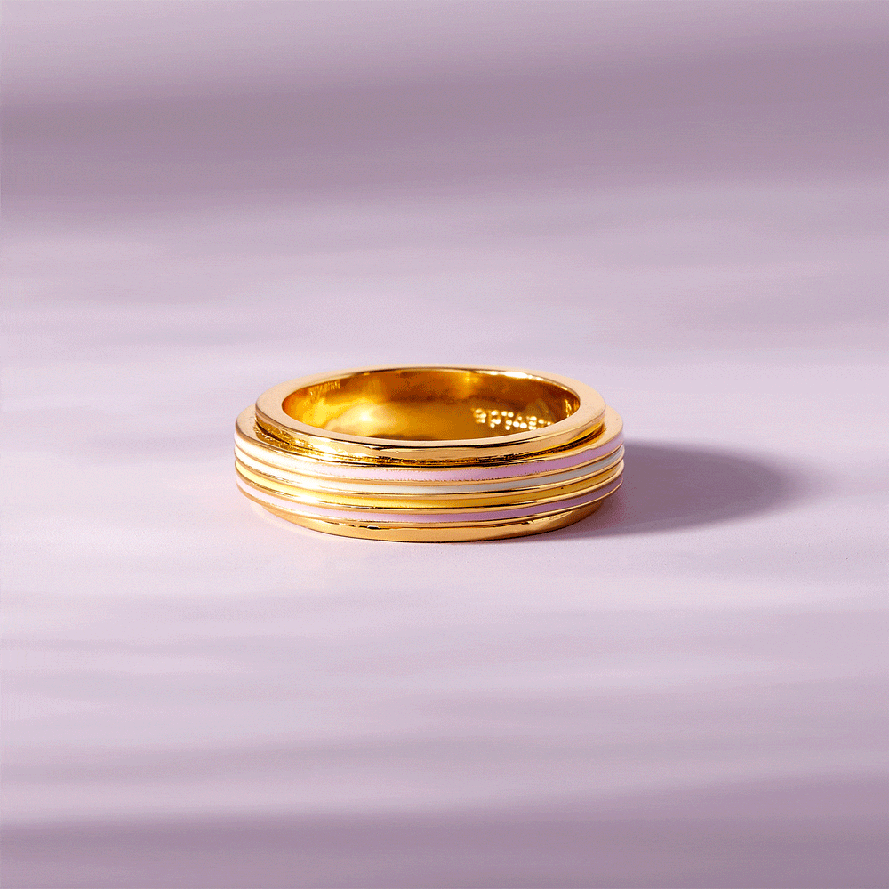 Pura Vida Pastel Stripe Fidget Ring | Gold