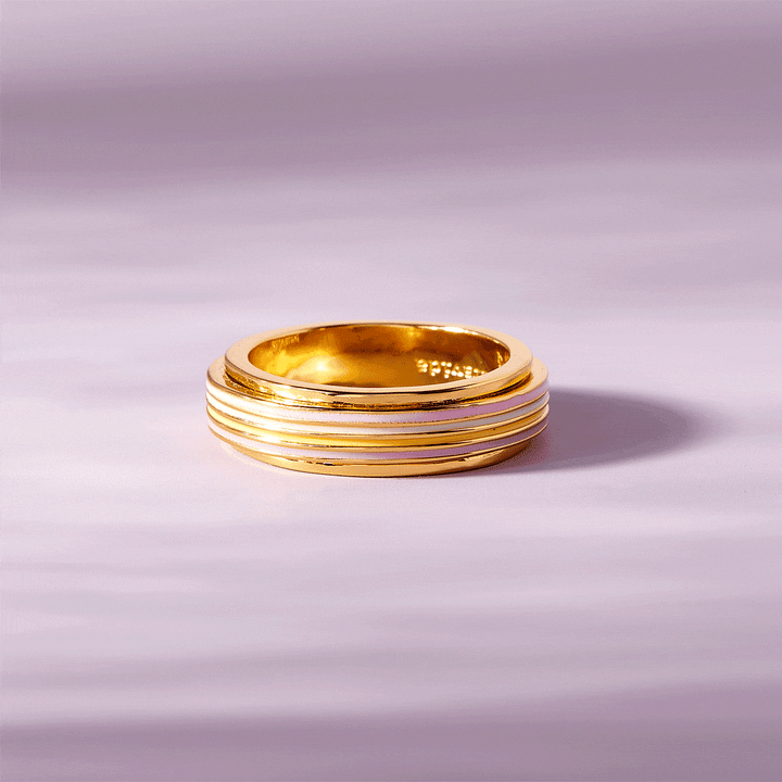Pura Vida Pastel Stripe Fidget Ring | Gold