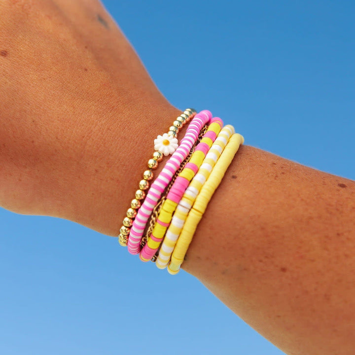 Pura Vida Seascape Vinyl Disc Stretch Bracelet | Azalea
