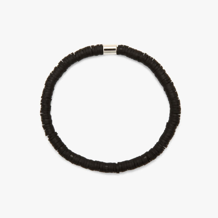 Pura Vida Seascape Vinyl Disc Stretch Bracelet | Black