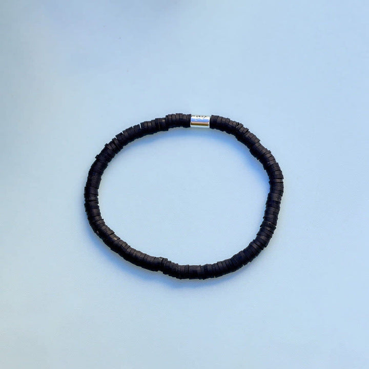 Pura Vida Seascape Vinyl Disc Stretch Bracelet | Black