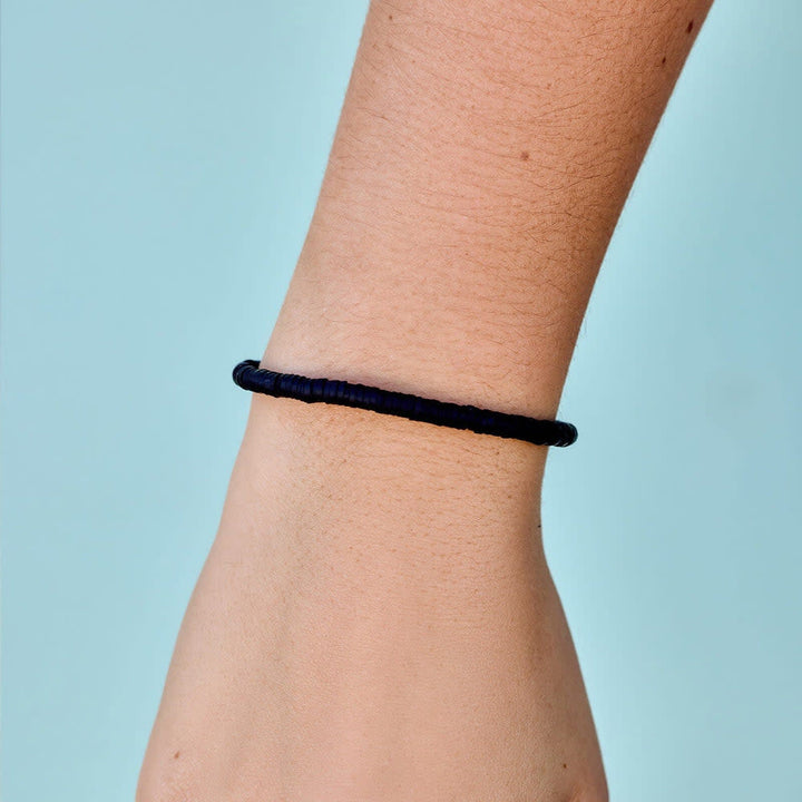 Pura Vida Seascape Vinyl Disc Stretch Bracelet | Black