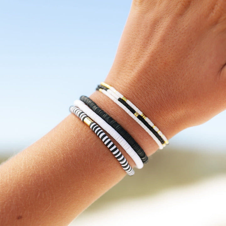 Pura Vida Seascape Vinyl Disc Stretch Bracelet | Black