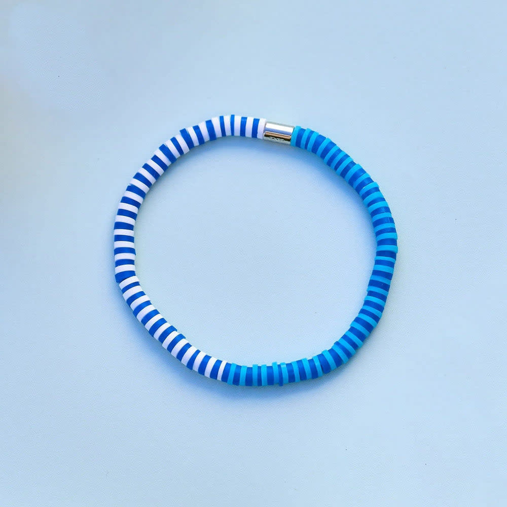 Pura Vida Seascape Vinyl Disc Stretch Bracelet | Cornflower