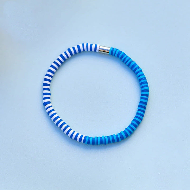 Pura Vida Seascape Vinyl Disc Stretch Bracelet | Cornflower
