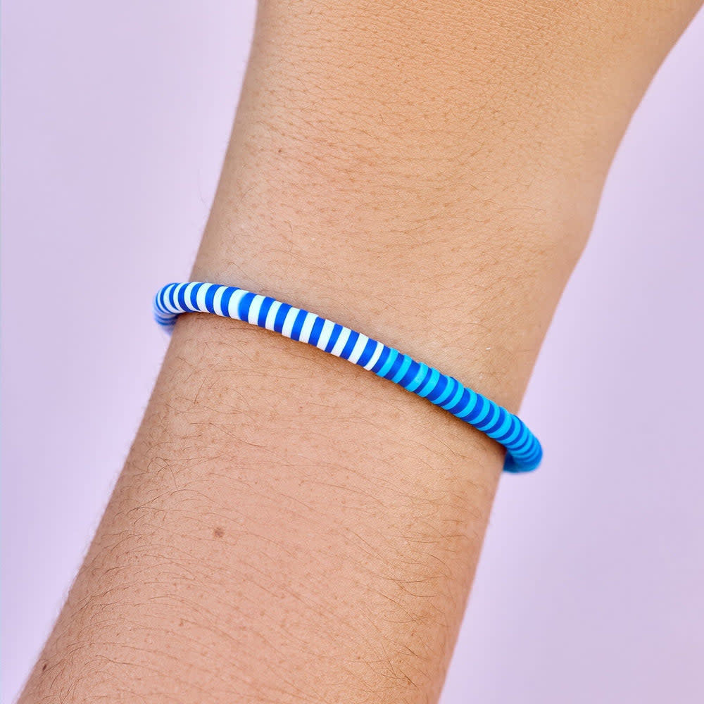 Pura Vida Seascape Vinyl Disc Stretch Bracelet | Cornflower