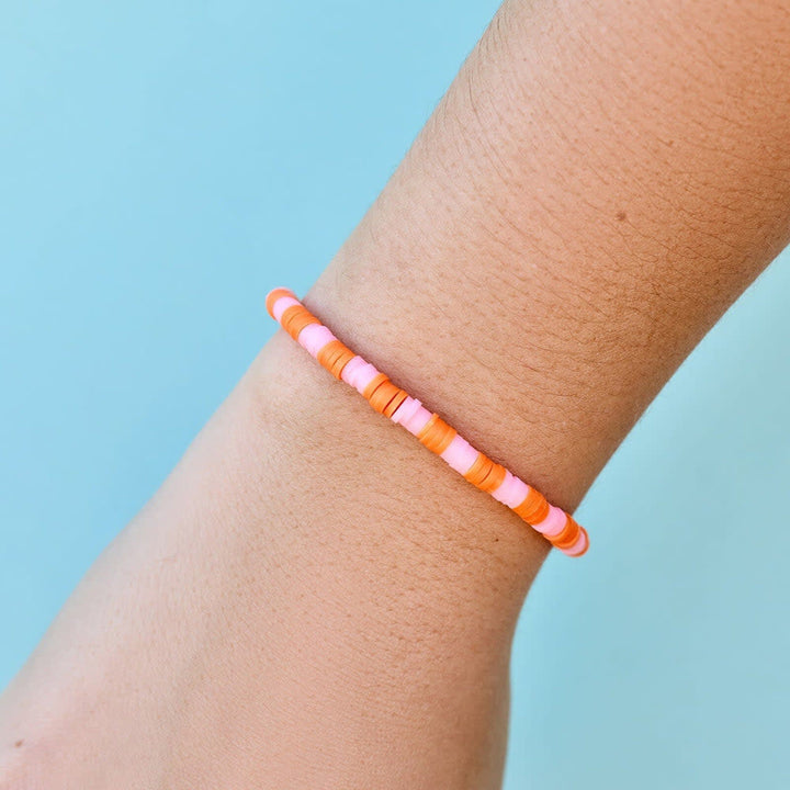 Pura Vida Seascape Vinyl Disc Stretch Bracelet | Golden Poppy