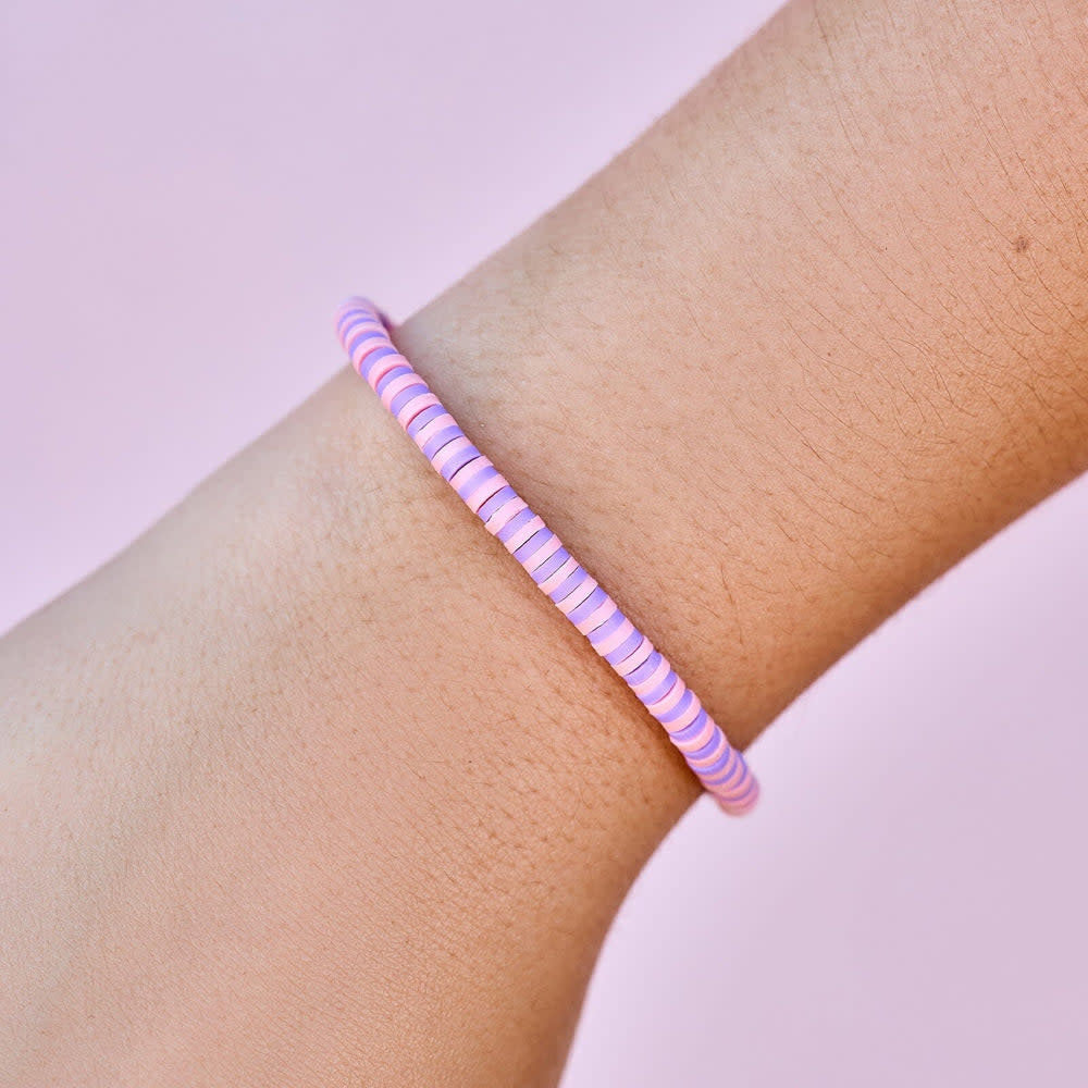 Pura Vida Seascape Vinyl Disc Stretch Bracelet | Violet Sunrise