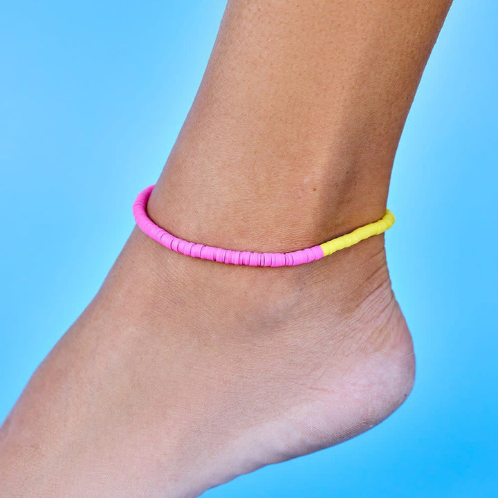 Pura Vida Seascape Vinyl Disc Stretch Anklet | Neon Daze