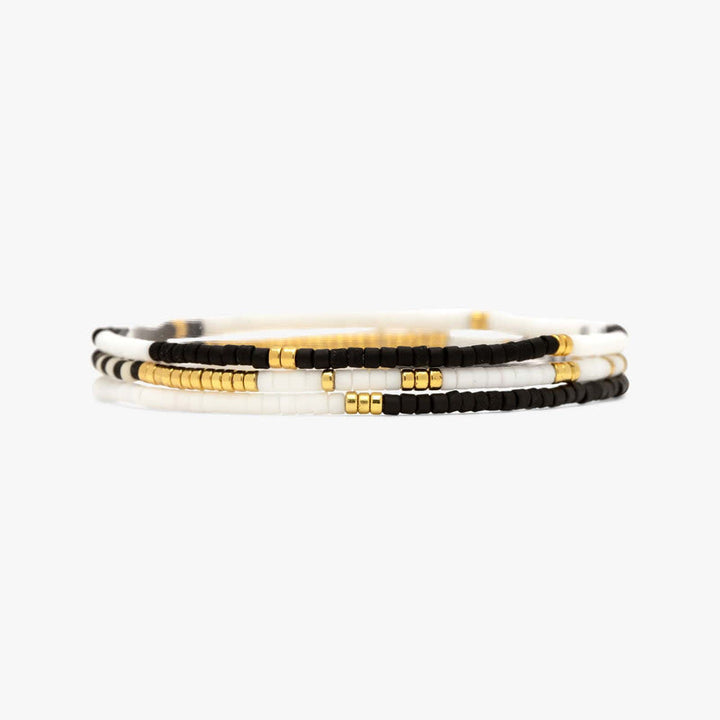 Pura Vida Mixed Sb Gold Stretch Bracelet Set Of 3 | Monochrome
