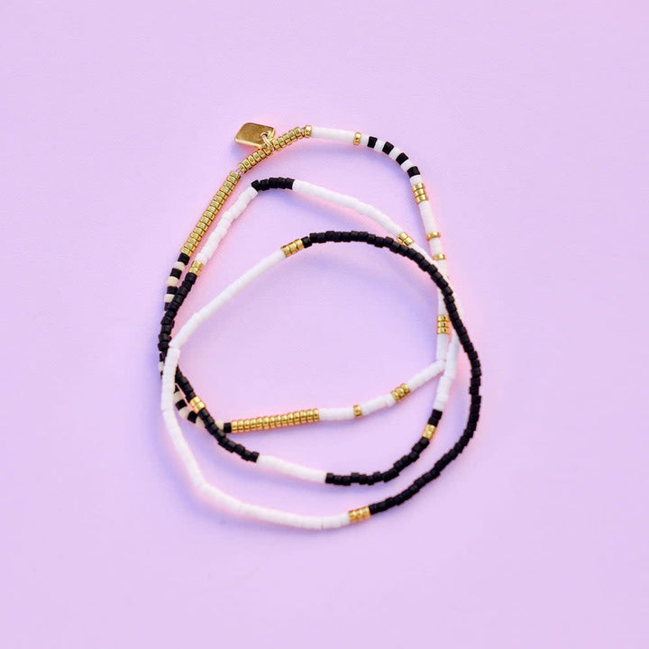 Pura Vida Mixed Sb Gold Stretch Bracelet Set Of 3 | Monochrome