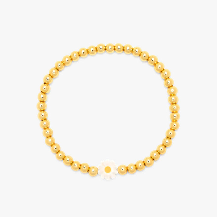 Pura Vida Daisy Ball Bead Stretch Bracelet | Gold
