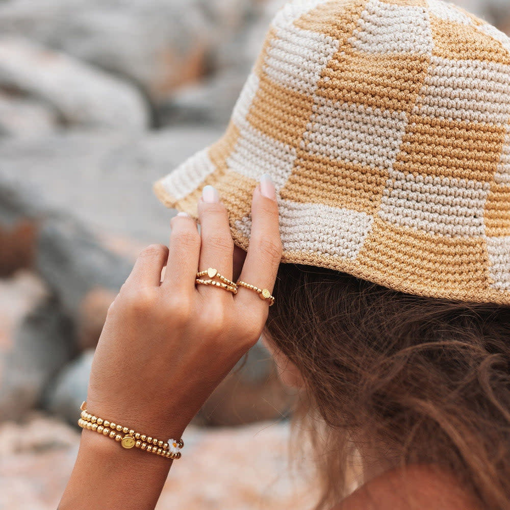 Pura Vida Daisy Ball Bead Stretch Bracelet | Gold