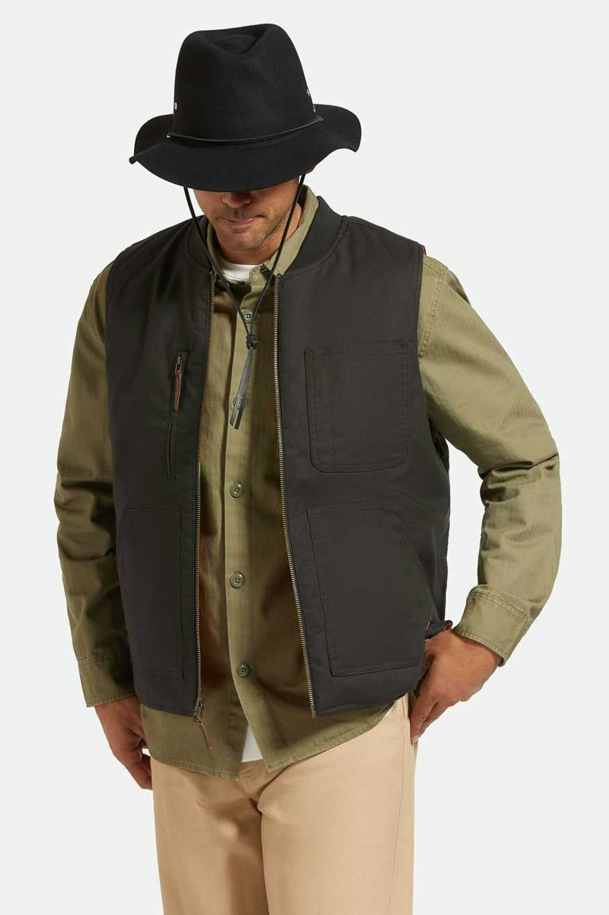Brixton Wesley Wthr Guard Packable Fed (Unisex) | Black