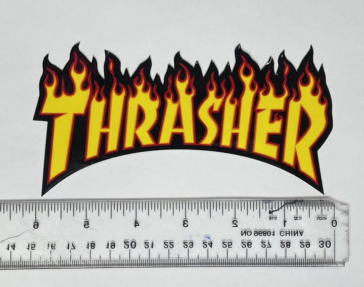 Thrasher Flame Logo Medium Sticker | Yellow  (T4)
