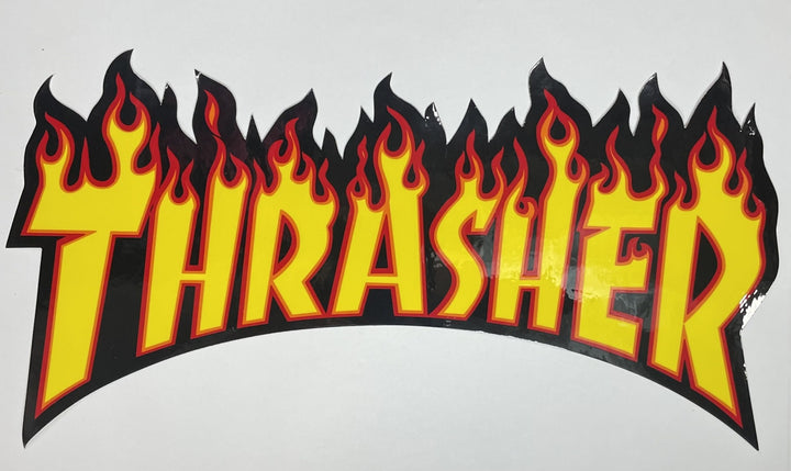 Thrasher Flame Logo Large Sticker | Yellow  (T3)