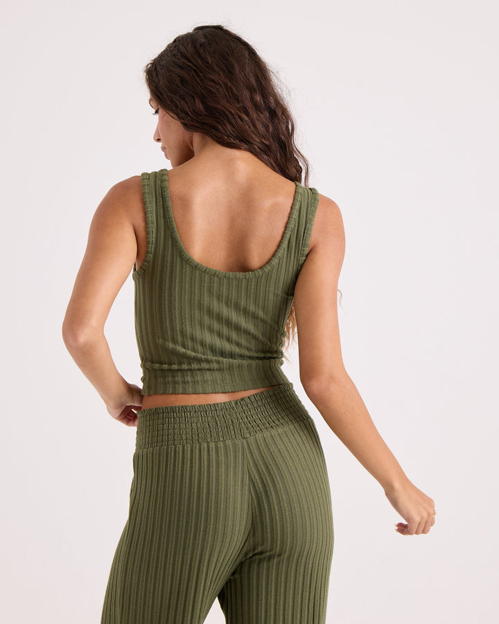 Volcom Womens Sun Lounge Bra Tank - Olive - official gallery image 2 