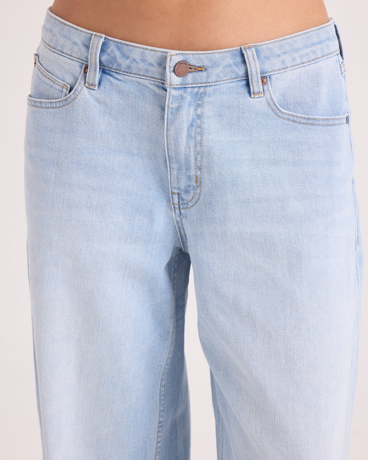 Volcom Womens Stoned Bf Lowrise Denim - White/Light Blue - official gallery image 3 