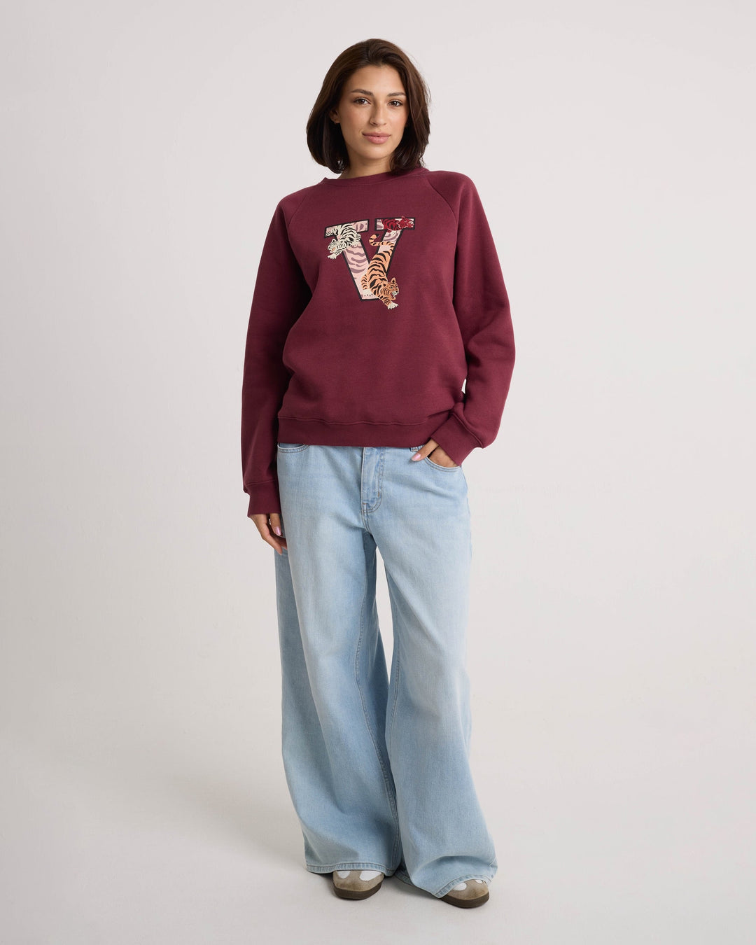 Volcom Womens Stone Magic Bf Crew - Burgundy - official gallery image 4 