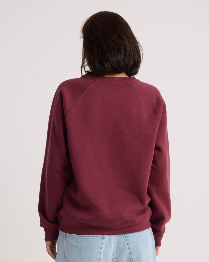 Volcom Womens Stone Magic Bf Crew - Burgundy - official gallery image 2 