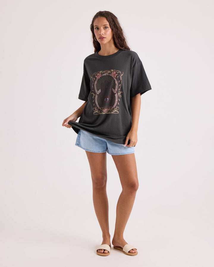 Volcom Womens Gatekeeper Stones Throw Tee - Vintage Black - official gallery image 4 
