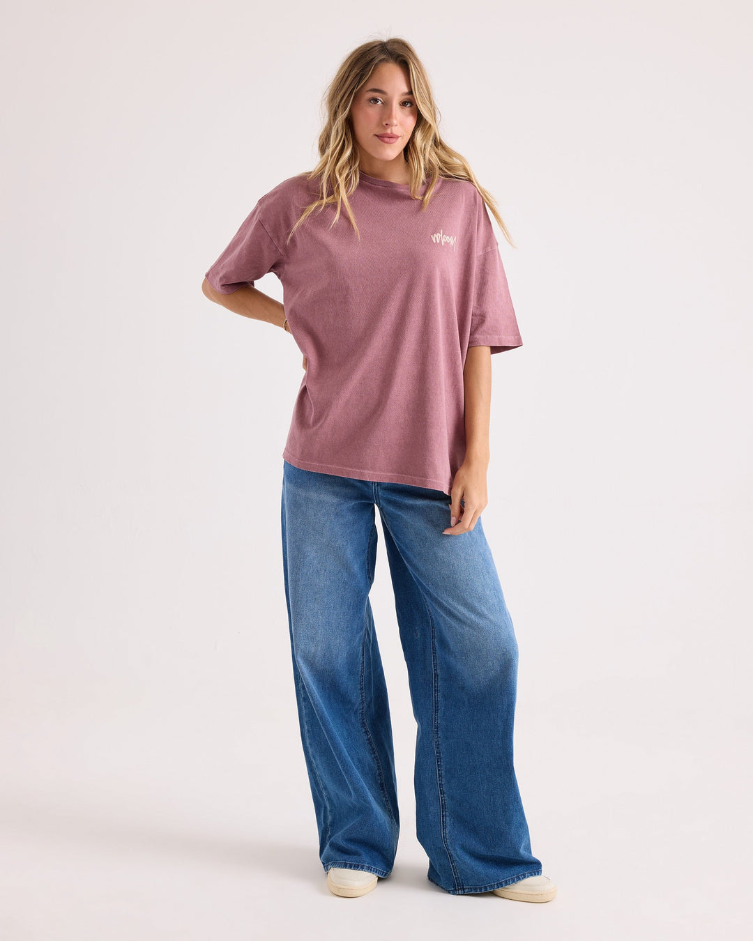 Volcom Womens Off The Grid Bad Boy Tee - Stone Rose - official gallery image 4 