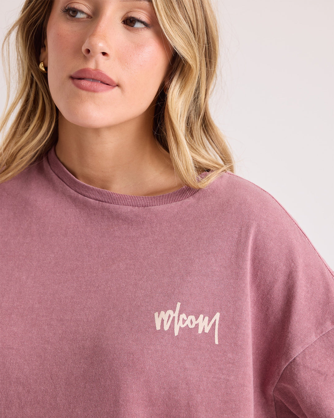 Volcom Womens Off The Grid Bad Boy Tee - Stone Rose - official gallery image 5 