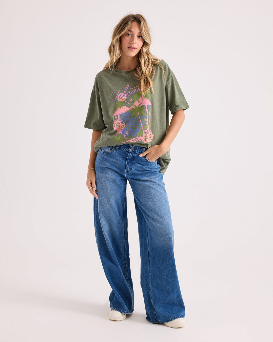 Volcom Womens Night Shade Bad Boy Tee - Martini Olive - official gallery image 5 