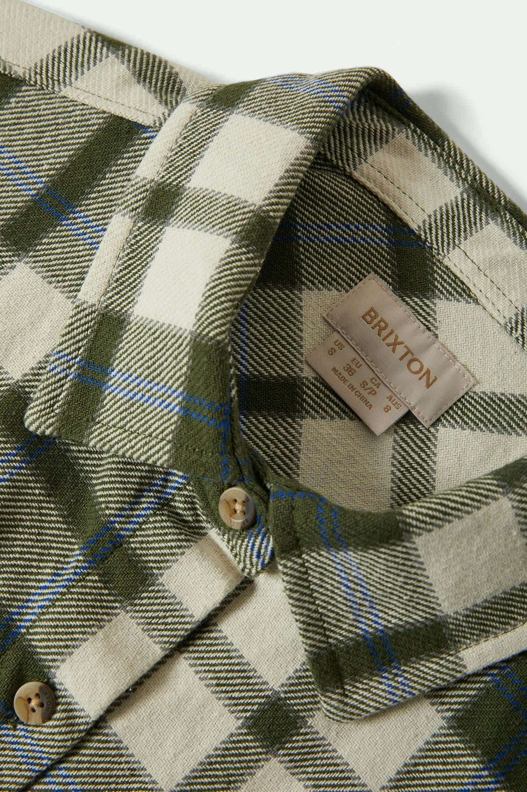 Brixton Bowery Vintage L/S Overshirt (Womens) | Green/Blue