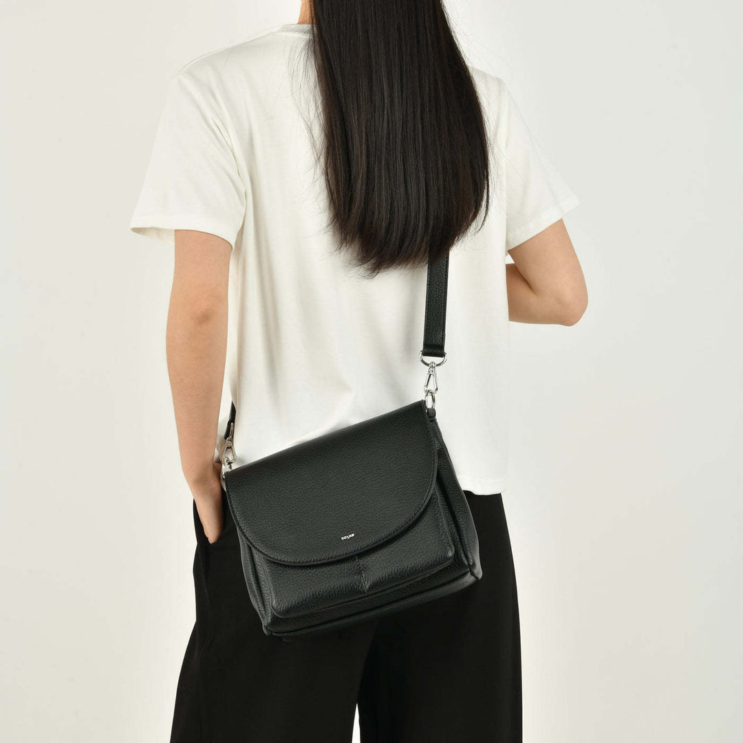 CoLab Clara Flap Crossbody | Black