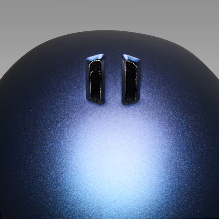 Oakley MOD1 snow helmet in Cyan Blue Colorshift, top ventilation detail 