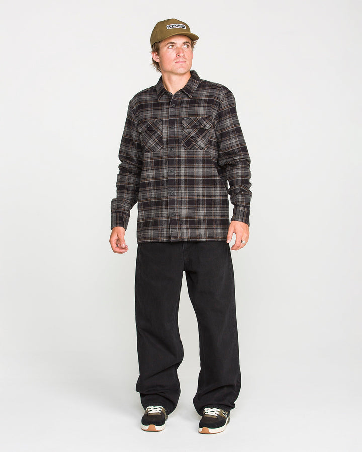 Volcom Mens Johnstone Ls - Black - official gallery image 6 