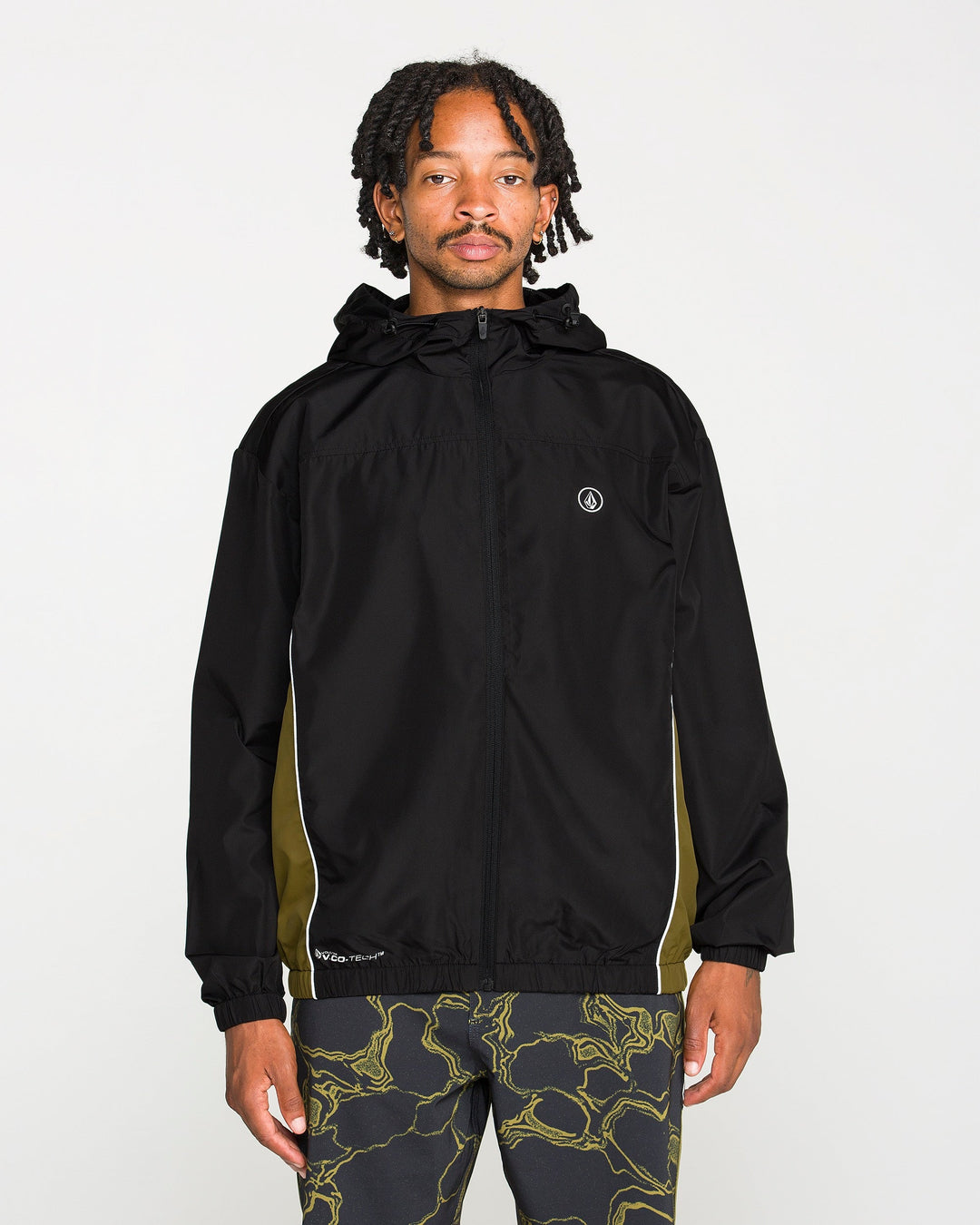 Volcom Mens Wavestone Jacket - Black - front on-model view 